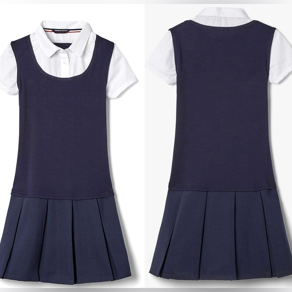 French Toast Navy and White Collared Shirt